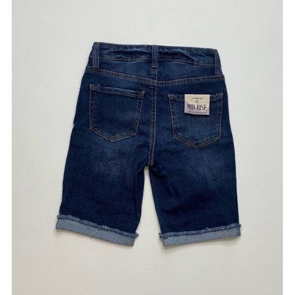 Vanilla‎ Star Bermuda Jean Shorts 3 Juniors' Distressed Stretchy Cuffed NEW - Picture 2 of 8